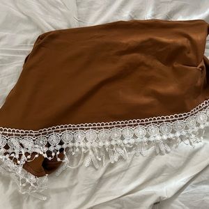 Camel and white crop top